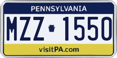 PA license plate MZZ1550