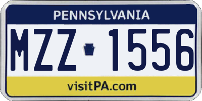 PA license plate MZZ1556
