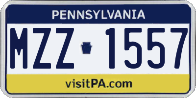 PA license plate MZZ1557
