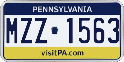 PA license plate MZZ1563