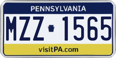 PA license plate MZZ1565