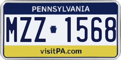 PA license plate MZZ1568