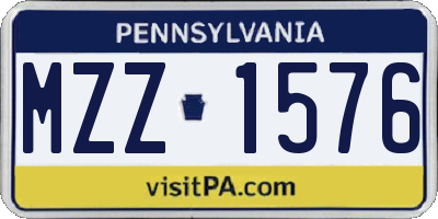 PA license plate MZZ1576