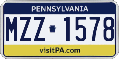 PA license plate MZZ1578