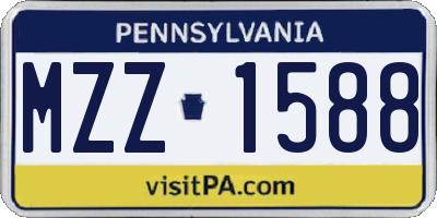 PA license plate MZZ1588