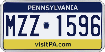 PA license plate MZZ1596