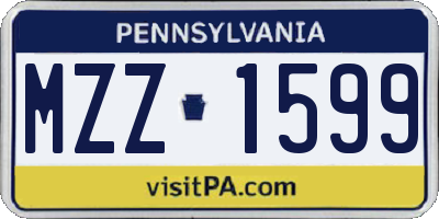 PA license plate MZZ1599