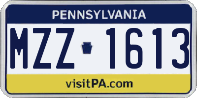 PA license plate MZZ1613