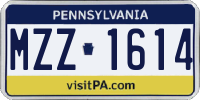 PA license plate MZZ1614