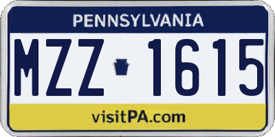 PA license plate MZZ1615