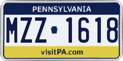 PA license plate MZZ1618
