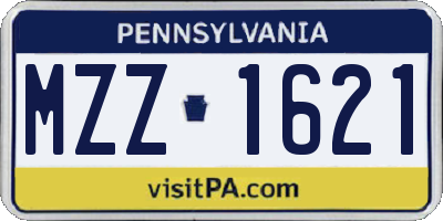 PA license plate MZZ1621