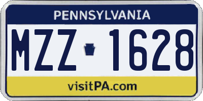 PA license plate MZZ1628