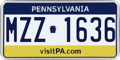 PA license plate MZZ1636