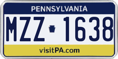 PA license plate MZZ1638