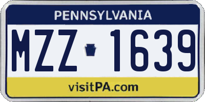 PA license plate MZZ1639