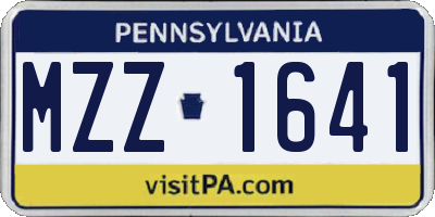 PA license plate MZZ1641
