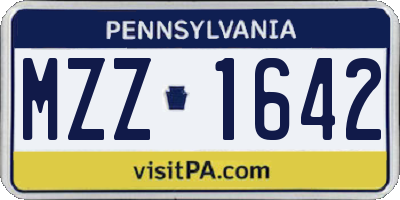 PA license plate MZZ1642