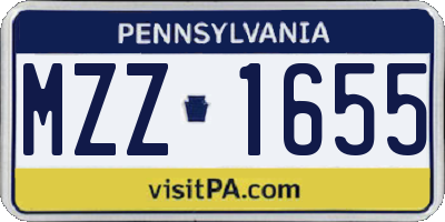 PA license plate MZZ1655