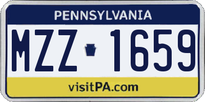 PA license plate MZZ1659