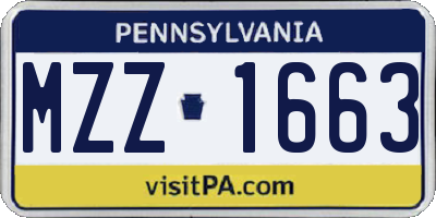 PA license plate MZZ1663