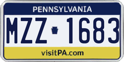 PA license plate MZZ1683