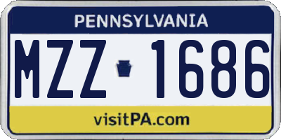 PA license plate MZZ1686