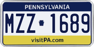 PA license plate MZZ1689