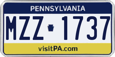 PA license plate MZZ1737