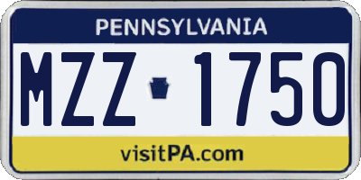 PA license plate MZZ1750
