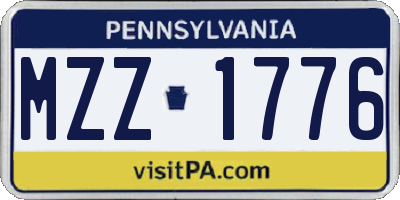 PA license plate MZZ1776