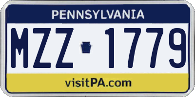 PA license plate MZZ1779