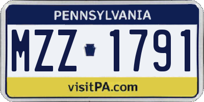 PA license plate MZZ1791