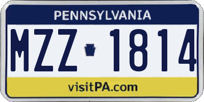 PA license plate MZZ1814