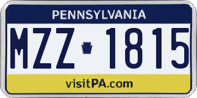 PA license plate MZZ1815