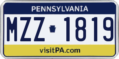 PA license plate MZZ1819