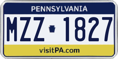 PA license plate MZZ1827