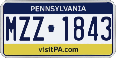 PA license plate MZZ1843