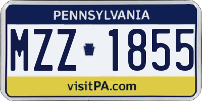 PA license plate MZZ1855