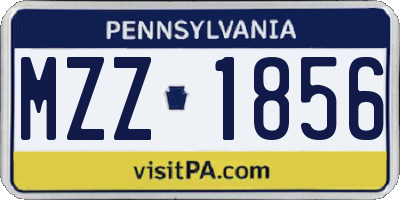 PA license plate MZZ1856