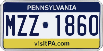 PA license plate MZZ1860