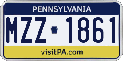PA license plate MZZ1861