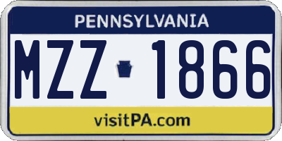 PA license plate MZZ1866
