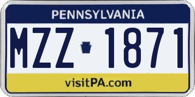 PA license plate MZZ1871