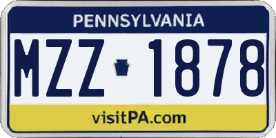 PA license plate MZZ1878
