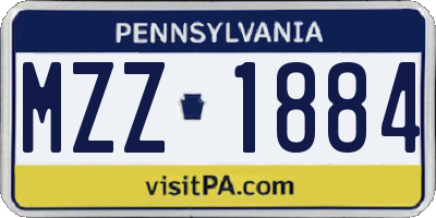 PA license plate MZZ1884