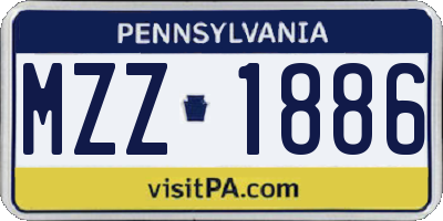 PA license plate MZZ1886
