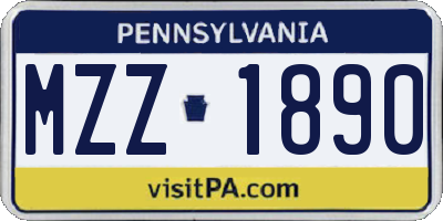 PA license plate MZZ1890