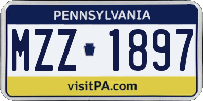 PA license plate MZZ1897