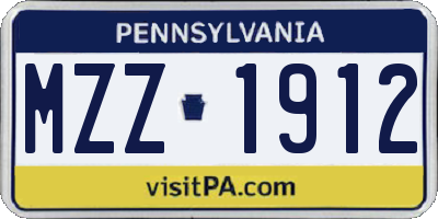 PA license plate MZZ1912